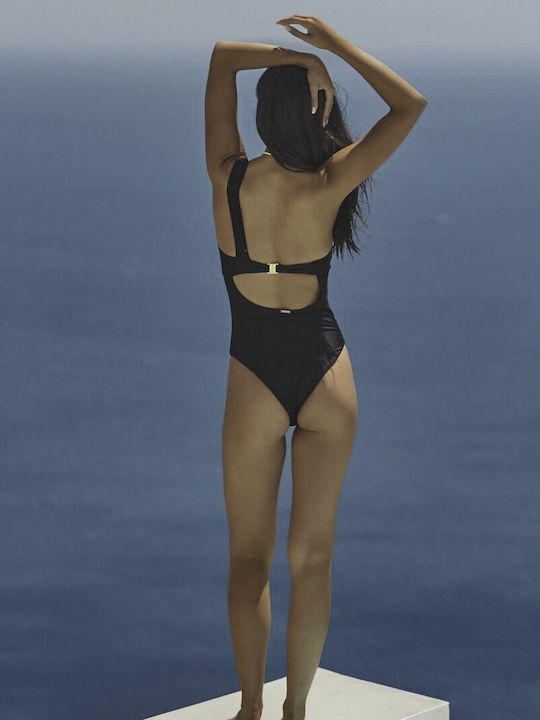 One Piece Swimsuit with Removable Padding Petrol Blue