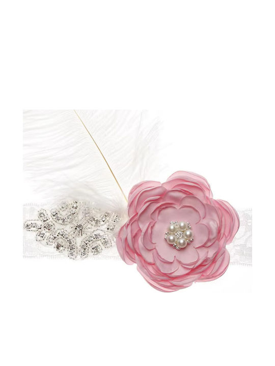Offizielles Taufstirnband bestickt mit funkelnden Strassdiamanten, wunderbarer Blume, glänzenden Perlen im Kern, beeindruckender rosa Feder Offizielles Taufstirnband bestickt mit funkelnden Strassdiamanten, wunderbarer Blume, glänzenden Perlen im Kern, beeindruckender rosa Feder
