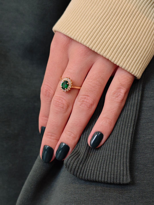 Roloi Kaliamanis Damen Ring mit Zirkonia aus Gold 14K