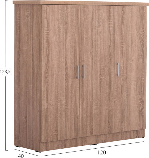 Ραφια Τρίφυλλη Ντουλάπα 116x40x123cm Sonama Oak