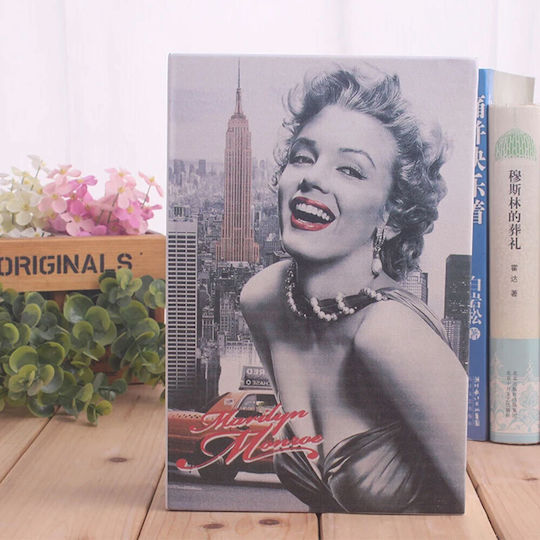 Secret Tip Safe Book Puff Key Lock Marilyn Monroe Model 24 x 15 cm