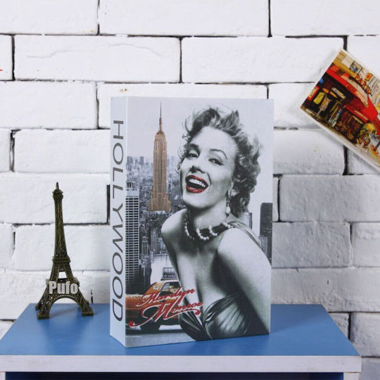 Secret Tip Safe Book Puff Key Lock Marilyn Monroe Model 24 x 15 cm