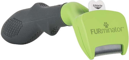 FURminator Undercoat Tool Comb Small for Short-Haired Dogs with Razor for Hair Removal Green