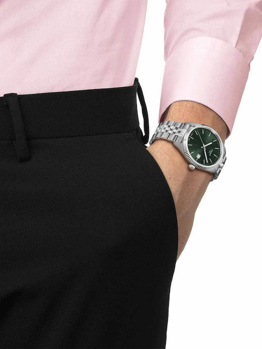 Tissot T-classic Herrenuhr Batterie mit Silber Metallarmband