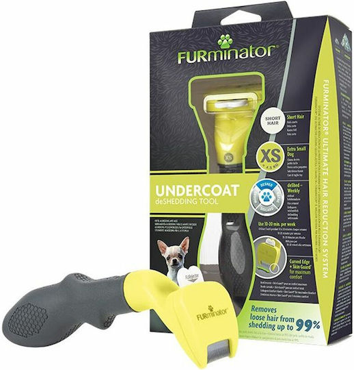 FURminator Undercoat Tool Comb XSmall for Short-Haired Dogs with Razor for Hair Removal Multicolour