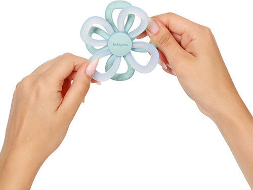 Babyono Flower Teething Ring with Water made of Silicone for 0 m+
