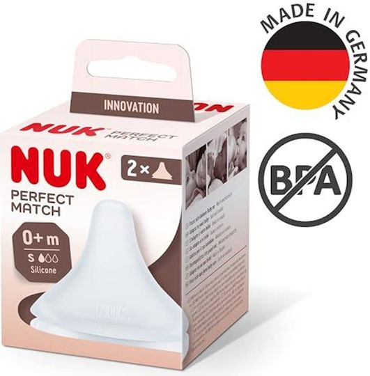 Nuk Perfect Match Silicone Baby Bottle Teats Small Flow for 0+ months 2pcs