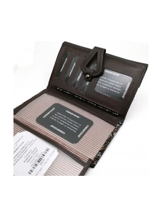 Large Leather Women's Wallet Cards with RFID Brown
