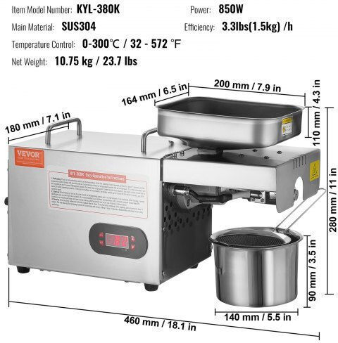 Vevor Commercial Cutter Pulper 850W DDZYJ850W15KNVY87V2