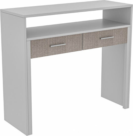 Desk Nena Wooden White with Metal Legs 99x36x88cm