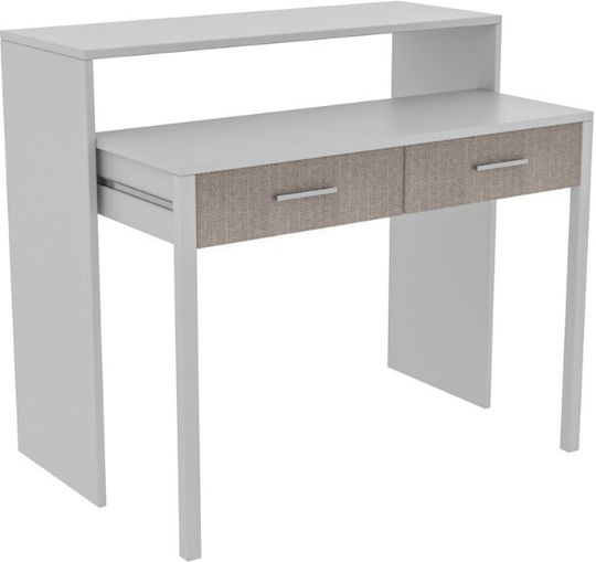 Desk Nena Wooden White with Metal Legs 99x36x88cm