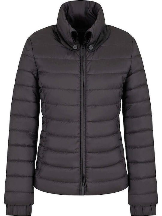 Women's Short Puffer Jacket for Winter Nero