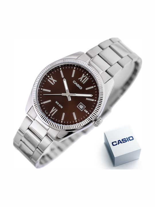 Casio Men's Watch 38.5mm Battery with Silver Metal Bracelet