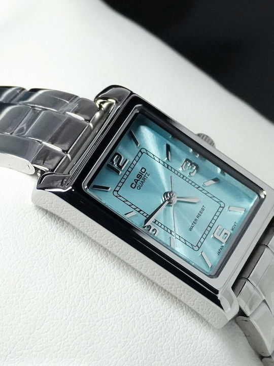Casio Γυναικείο Ρολόι 32mm Μπαταρίας με Ασημί Μεταλλικό Μπρασελέ