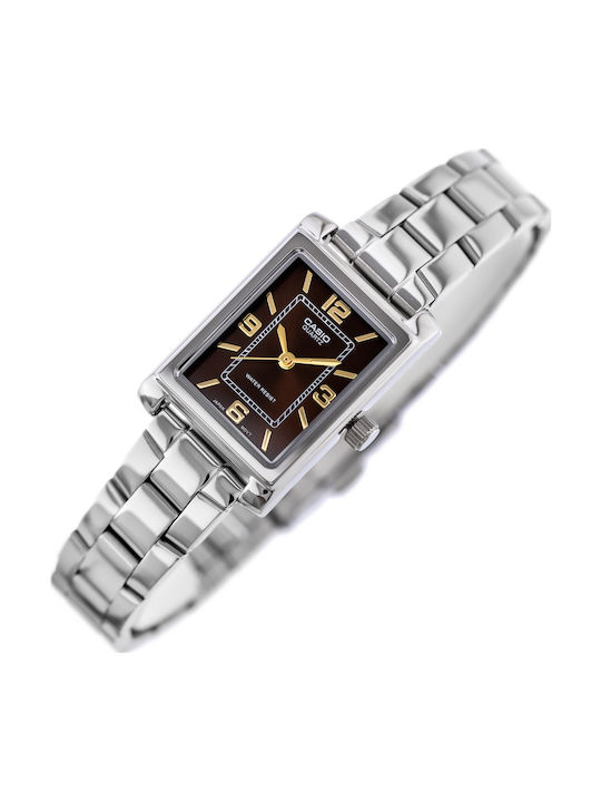 Casio Γυναικείο Ρολόι 32mm Μπαταρίας με Ασημί Μεταλλικό Μπρασελέ