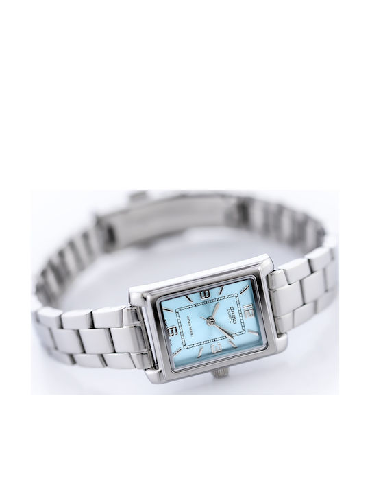 Casio Γυναικείο Ρολόι 32mm Μπαταρίας με Ασημί Μεταλλικό Μπρασελέ