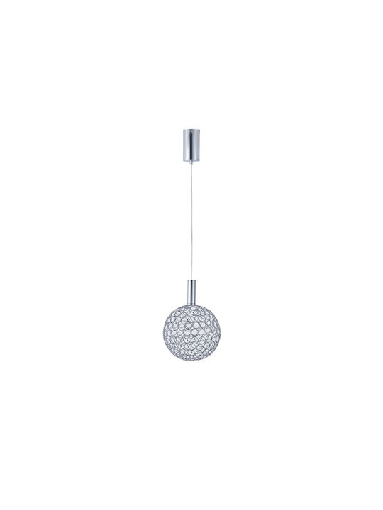 Eurolamp Perforato Κρεμαστό Φωτιστικό Ασημί LED 25x25x163εκ.