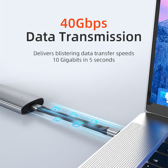 Cabletime Равен USB 2.0 Кабел USB-C Мъжки - USB-C 240W PD Черен 0.15m CT-FU4-AG