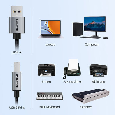 Cabletime USB 2.0 Kabel USB-A-Stecker - USB-B-Stecker Schwarz 5m CT-AMBM1-AG5