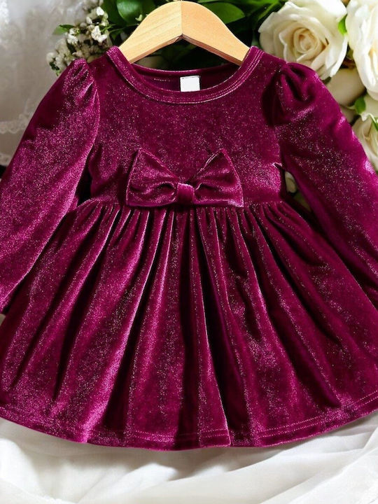 Rochie pentru Copii Mânecă lungă Catifea Purple