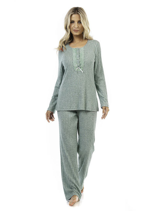 Secret Point Maternity Pajama Set & Nursing in Green color