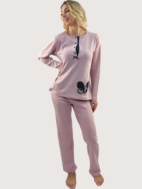 Dama Koupa Maternity Pajama Set & Nursing in Pink color