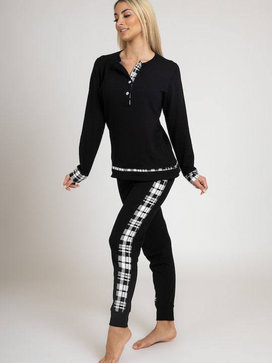 Dama Koupa Maternity Pajama Set & Nursing in Black color