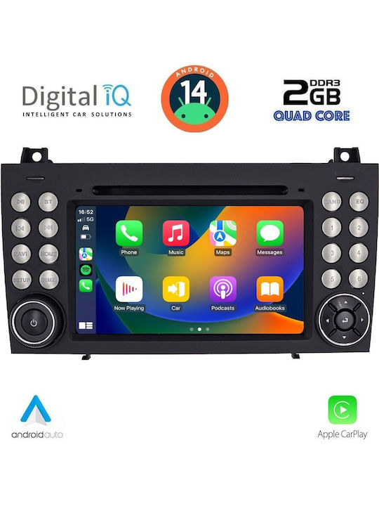 Digital IQ Car Audio System for Mercedes-Benz SLK 2004-2010 (Bluetooth/USB/AUX/WiFi/GPS/Apple-Carplay/Android-Auto) with Touch Screen 7"