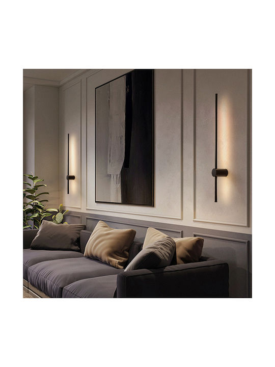 Braytron Modern Lamp Wall with Integrated LED and Warm White Light Black 10x80cm