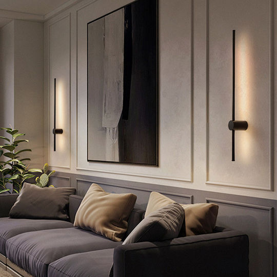Braytron Modern Leuchte Wand mit Integrierter LED und Warmweißes Licht Schwarz 10x80cm