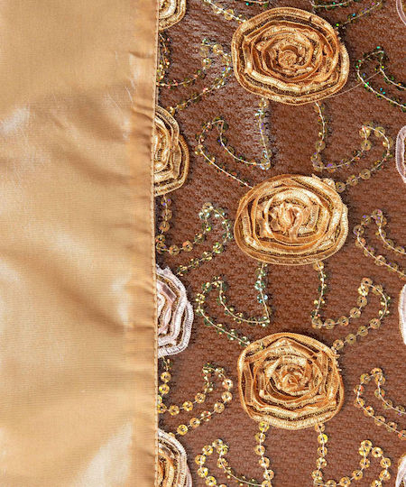 Silk Fashion Checkered Tablecloth Gold 85x85cm Silk Fashion Checkered Tablecloth Gold 85x85cm