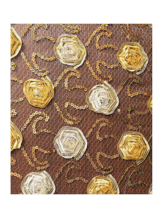 Silk Fashion Checkered 264-1 Gold 50x200cm
