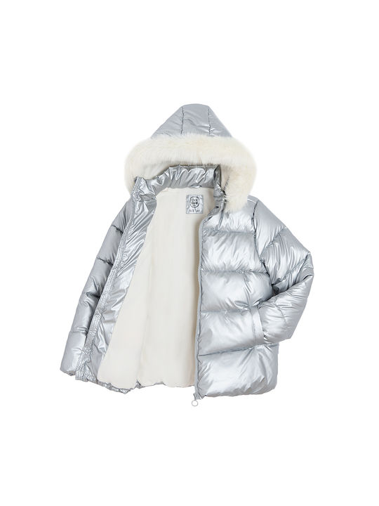 Cool Club Kids Casual Jacket with Hood Silver