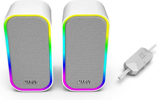 Marvo SG-285 Havoc20 Компютърни тонколони 2.0 с RGB осветление и мощност 6W в Сив цвят