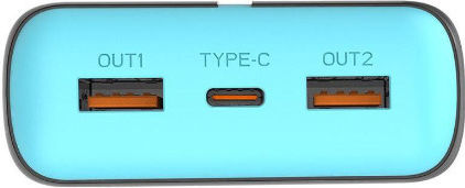 Tracer EnerGen Power Bank 20000mAh 22.5W with 2 USB-A Ports and USB-C Port Power Delivery / Quick Charge 3.0 Gray Blue