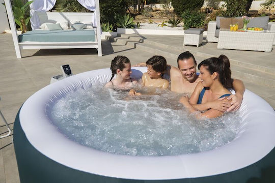 Lay-Z-Spa Miami EnergySense AirJet Rundes Schwimmbecken 795l Aufblasbar mit Hydromassage 196x66cm Dunkelgrün Rund