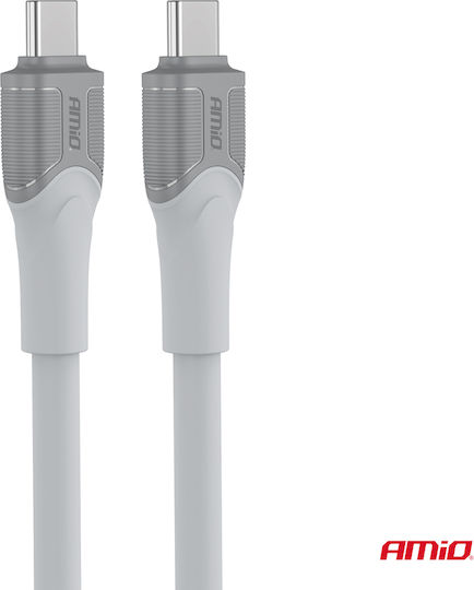 AMiO USB 2.0 Cable USB-C male - USB-C 60W Λευκό 3m 04293