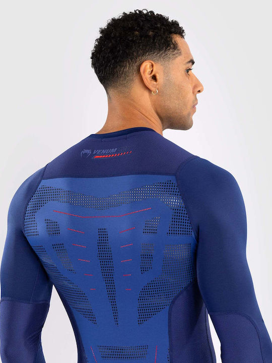 Venum Herren Langärmlig T-Shirt VENUM-05359-004 für Jiu-Jitsu Blau