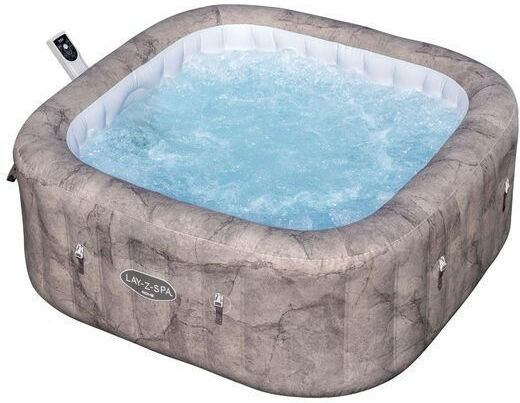Lay-Z-Spa Rome MaxHold EnergySense UltraFit Smart AirJet Square PVC Swimming Pool 840L Inflatable with Hydromassage 180x180x66cm Brown Marble