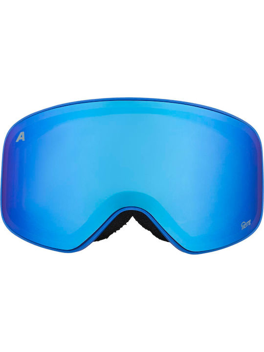 Alpina Ski- & Snowboardbrille Kinder Blau mit Linse Spiegel in Blau Farbe