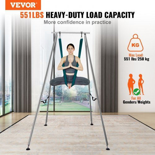 Vevor Aerial Yoga Frame & Hammock 2.95m Height Maximum Load 250kg Green Kjdc293m6mdc3zfudv0