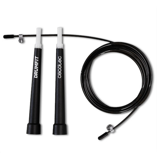 Cecotec Επαγγελματικό Σχοινάκι Drumfit Speed Rope Ατσάλι Εργονομικές Λαβές Προπονήσεις Υψηλής Έντασης Ρυθμιζόμενο 300 Εκ Σύστημα Smoothbearing 360º Cec-07130