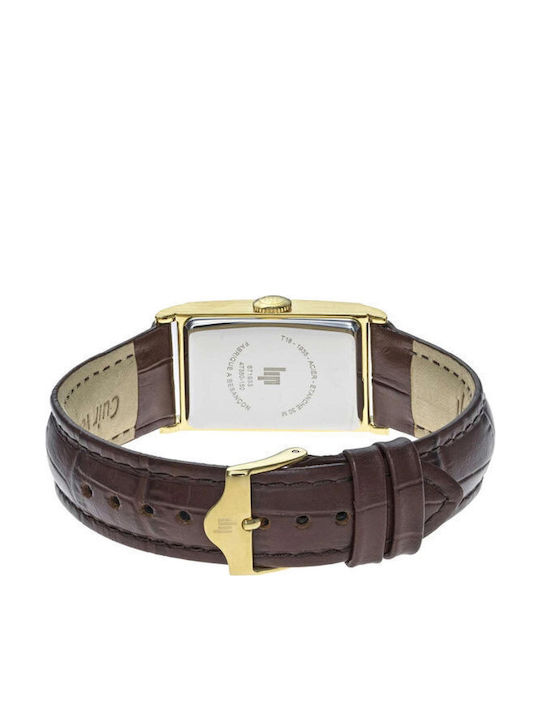 Lip Watches Damen Uhr mit Braun Lederarmband