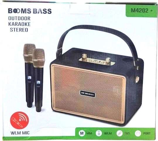 Karaoke-Lautsprecher mit Kabellosen Mikrofonen HJ-4202+.BRO Braun