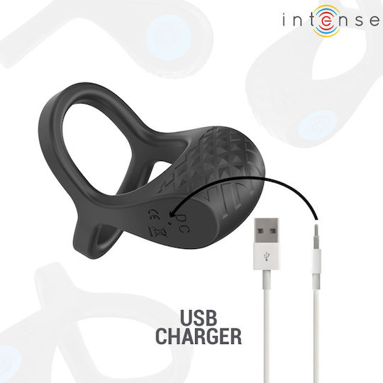 Intense Vibrating Ring Cock Silicone Black D-242062
