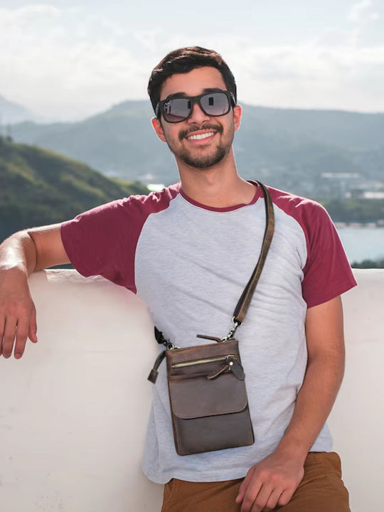 Piele Geantă pentru bărbați De umăr / tip crossbody Maro