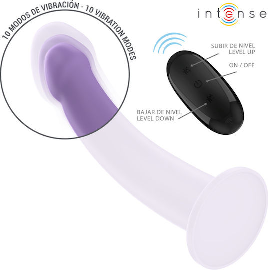 Intense Eddie Realistic Vibrator with Remote Control 17.5cm Purple