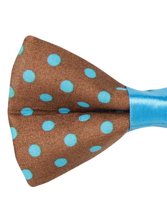 Brown Blue Polka Dot Bow Tie 0501009 Brown