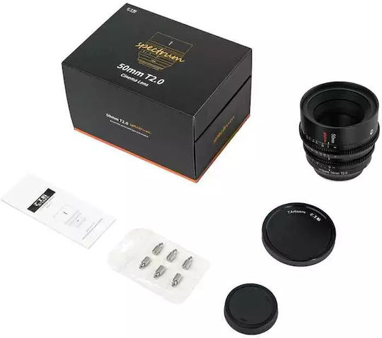7artisans Full Frame Camera Lens Photoelectric 50mm T2.0 Spectrum Prime Cine for Canon R Mount Black