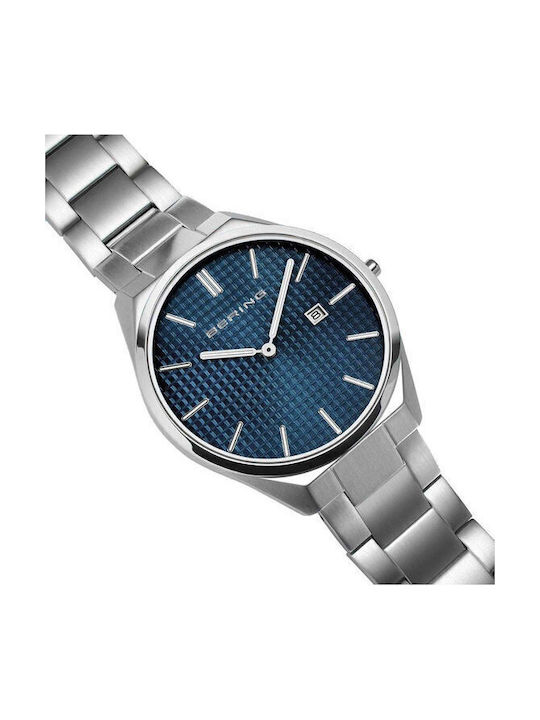 Bering Time Ανδρικό Ρολόι Μπαταρίας με Ασημί Μεταλλικό Μπρασελέ